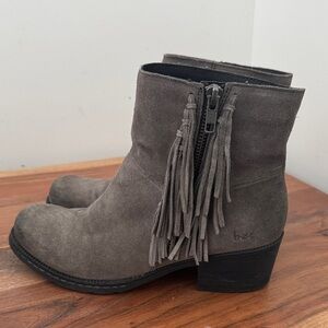b.o.c. Women's Charcoal Ankle Booties with Fringe